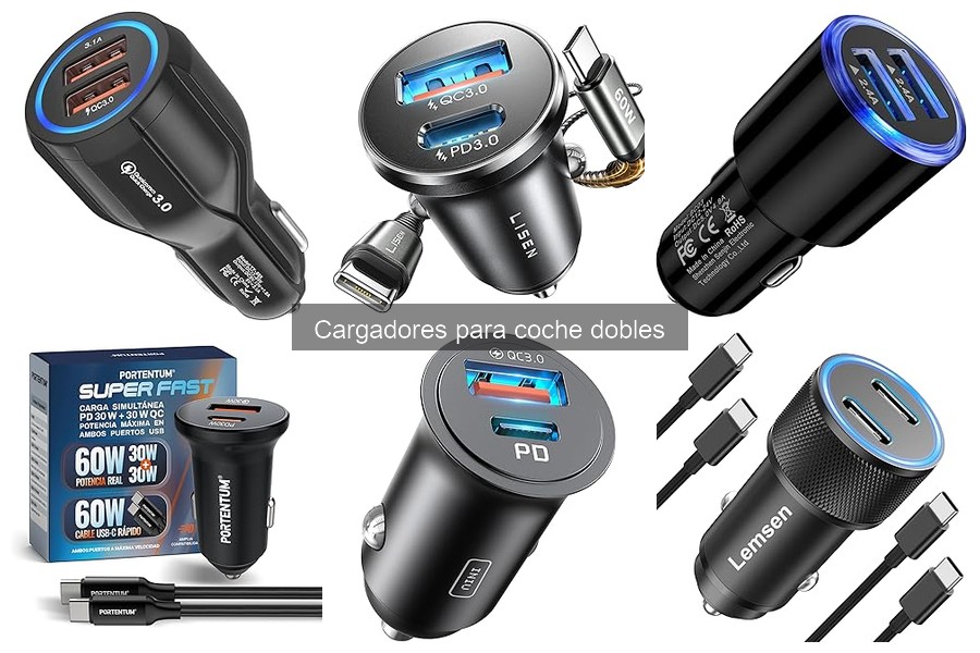 Cargadores para coche dobles con funciones extra recomendados