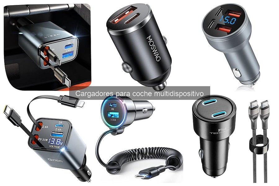 Cargadores para coche multidispositivo con carga rápida