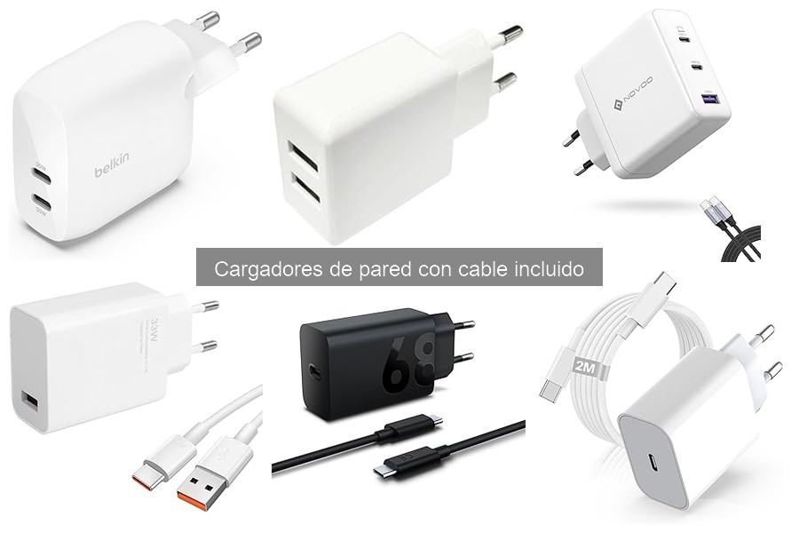 Mejores marcas de cargadores de pared con cable incluido