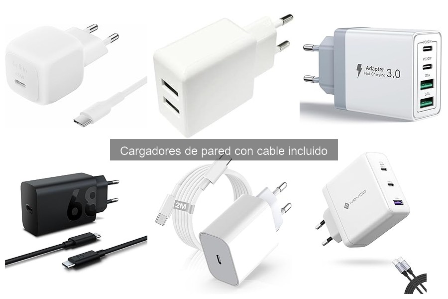 ¿Qué es un cargador de pared con cable incluido?