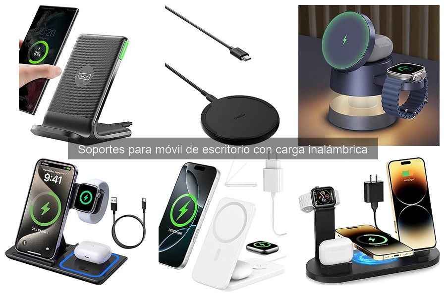 ¿Qué es un soporte para móvil de escritorio con carga inalámbrica?