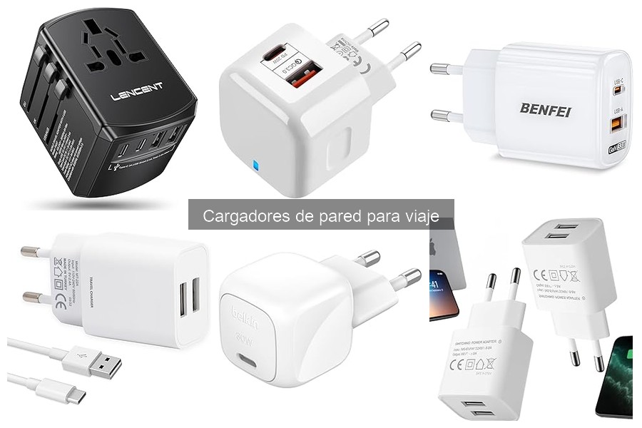 ¿Qué potencia necesito en un cargador de pared para viaje?
