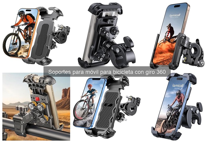 Seguridad de Soportes para Móvil en Bicicleta con Giro 360